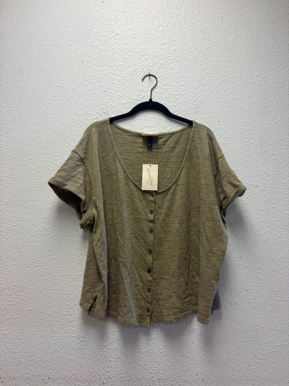 Womens Short-Sleeve Button Blouse Size 1X #747